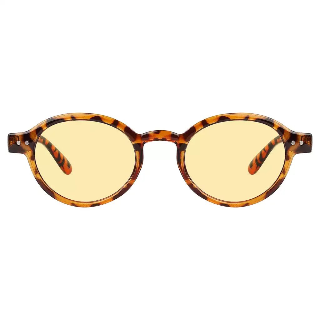 Oval Round Yellow Tinted Blue Light Blocking Reading Glasses For Women