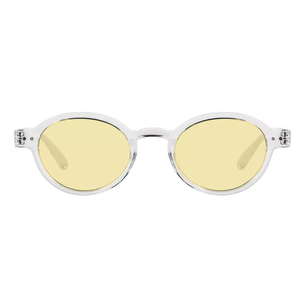 Oval Round Yellow Tinted Blue Light Blocking Eyeglasses For Women