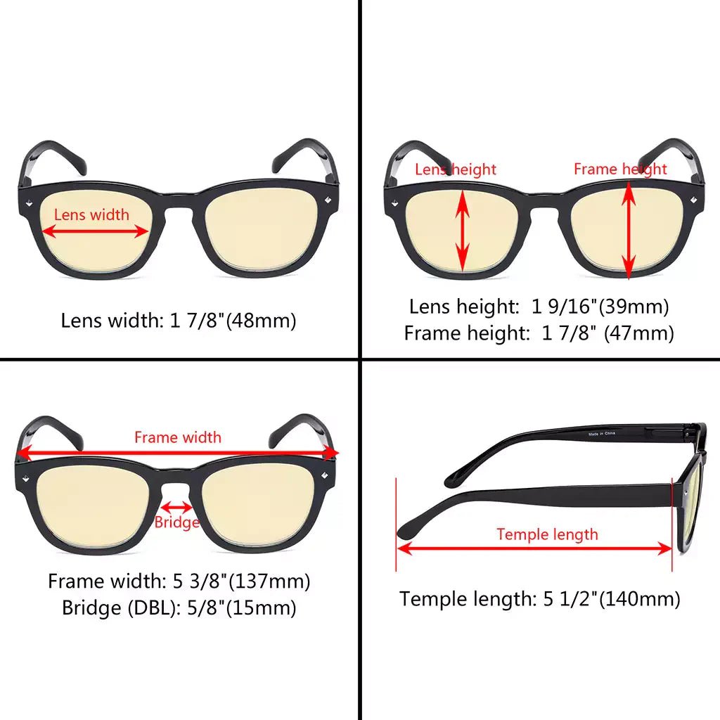 Yellow Tinted Blue Light Blocking Eyeglasses For Women Men