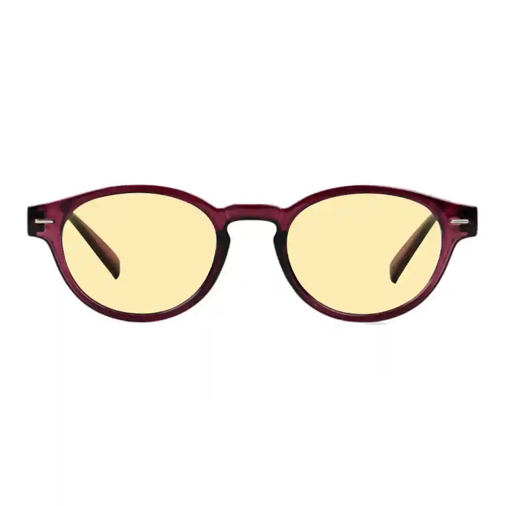 Oval Round Blue Light Blocking Glasses Retro Key Hole Women