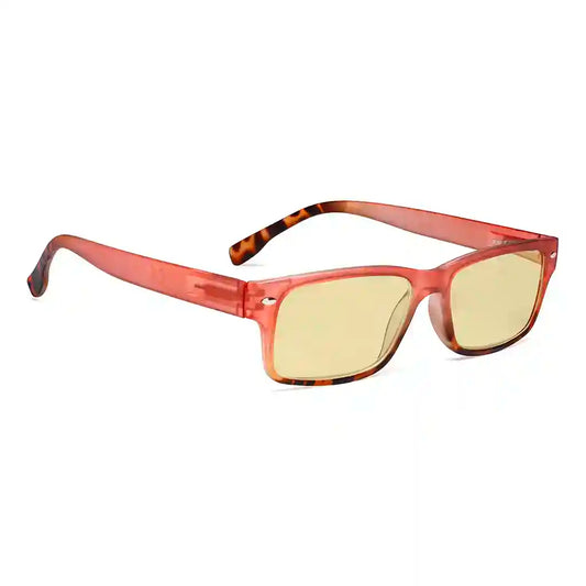 Pattern Blue Light Blocking Glasses Yellow Tinted Women