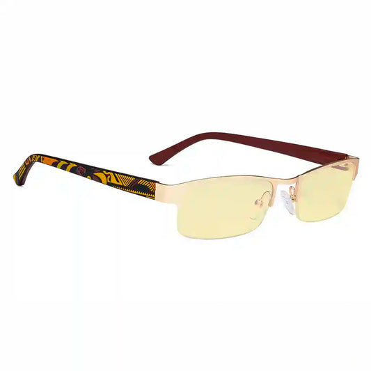 Half-rim Pattern Blue Light Blocking Glasses Women