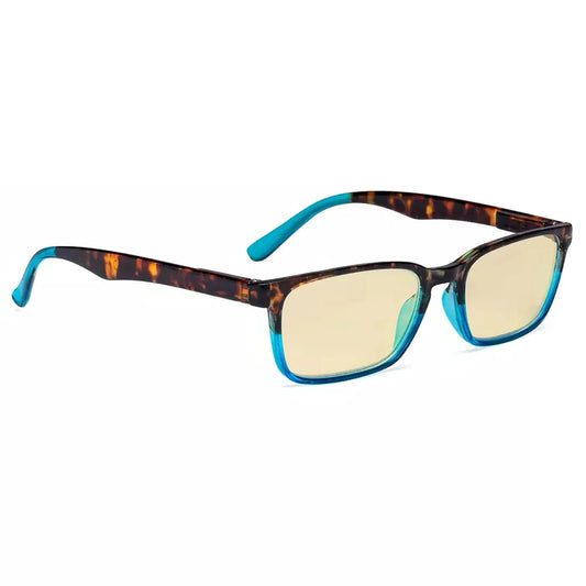 Blue Light Blocking Reading Glasses Tortoise Frame Yellow Tinted for Women