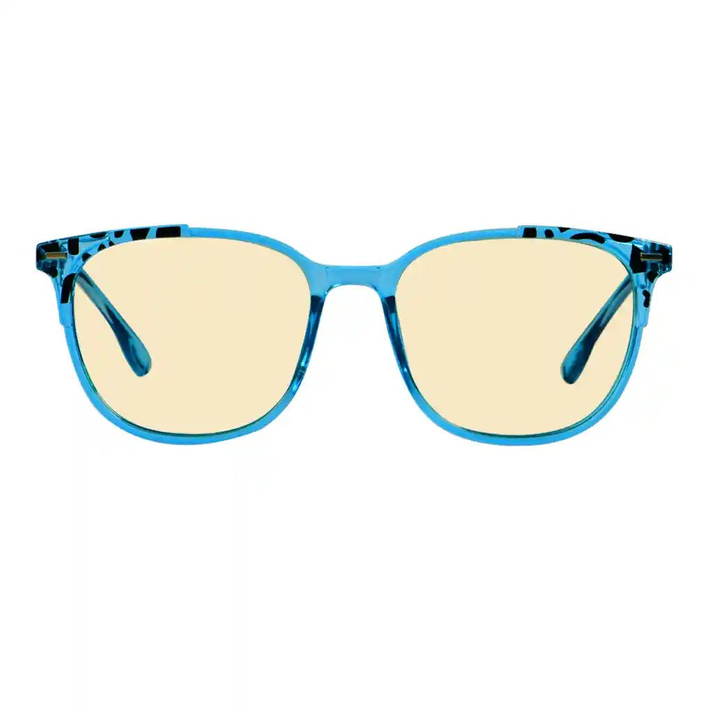Square Blue Light Blocking Reading Glasses Yellow Tinted Women