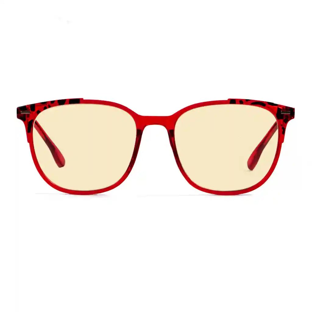 Square Blue Light Blocking Reading Glasses Yellow Tinted Women