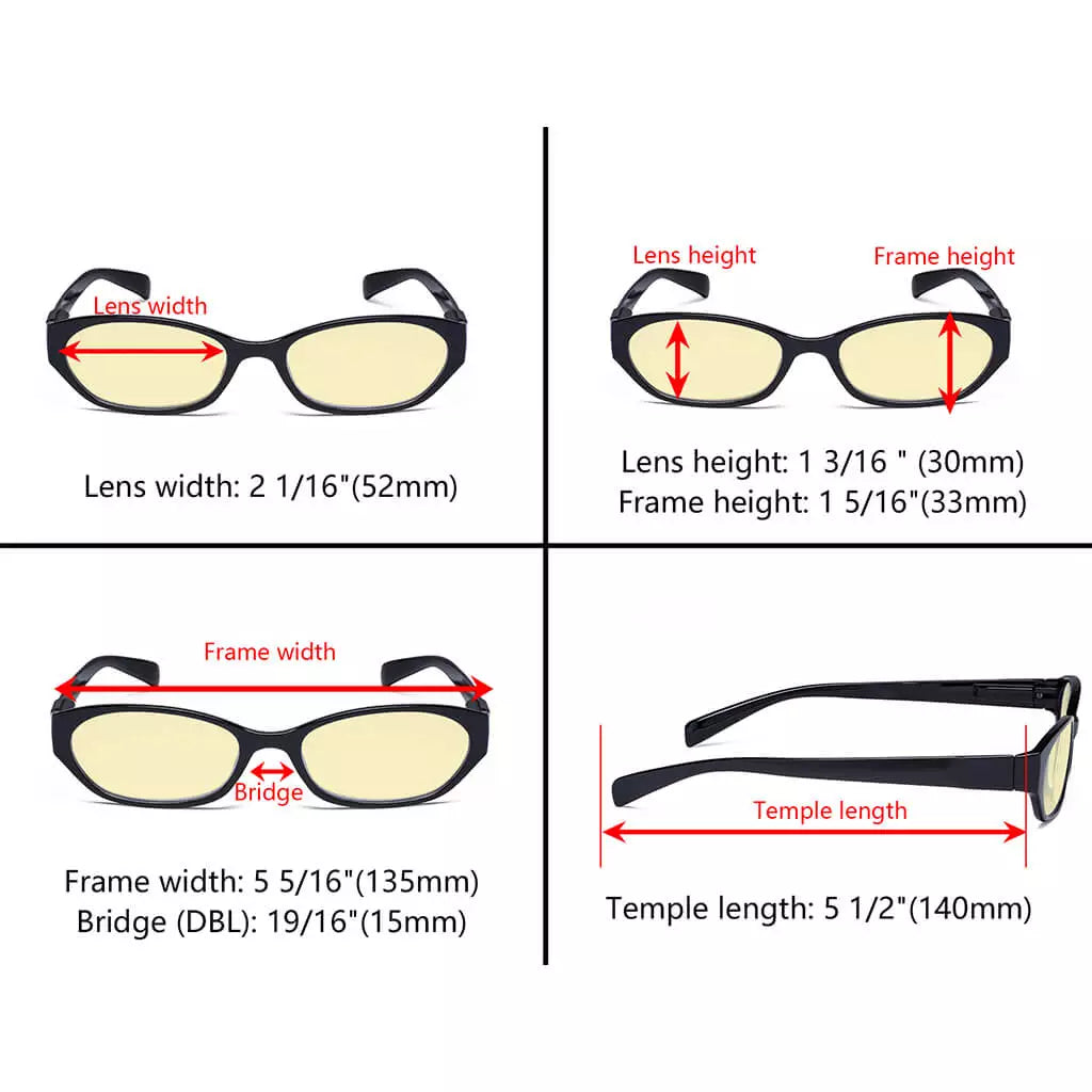 Rectangle Blue Light Blocking Reading Glasses Women