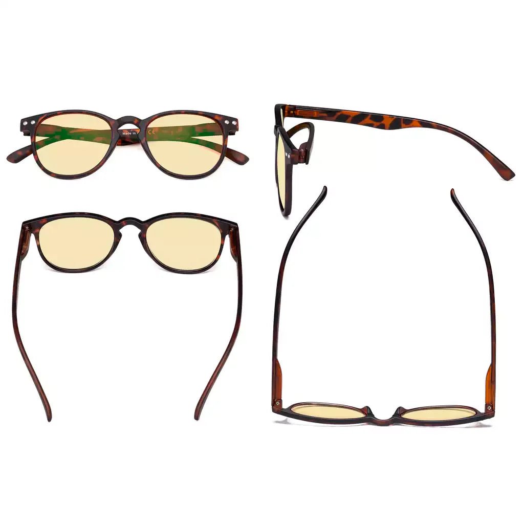 Oval Vintage Blue Light Blocking Reading Glasses Women Men