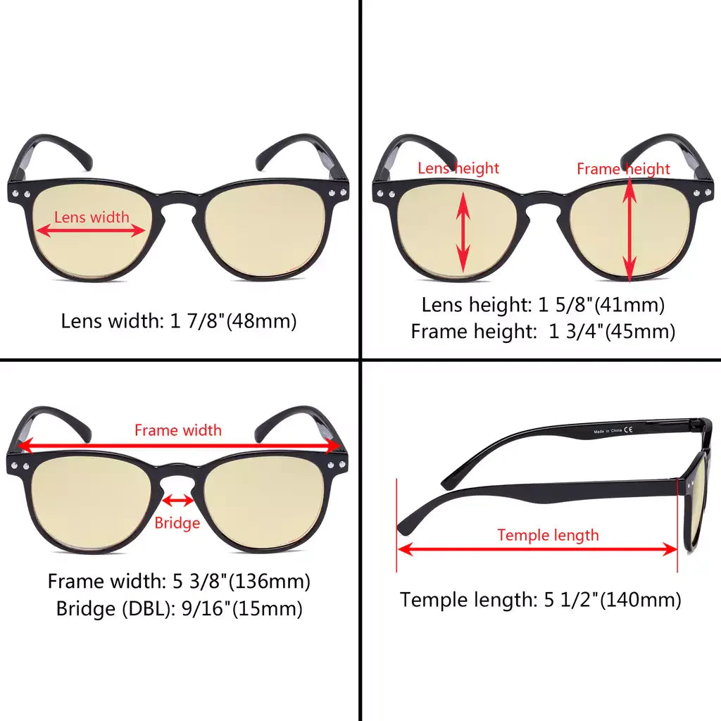 Oval Vintage Blue Light Blocking Reading Glasses Women Men