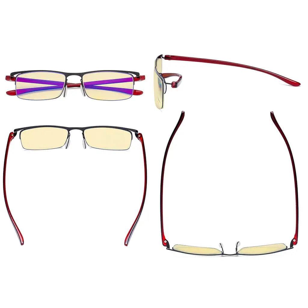 Semi-rimless Blue Light Blocking Glasses Women Men