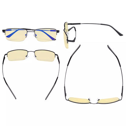 Half-rim Metal Blue Light Blocking Reading Glasses Women Men