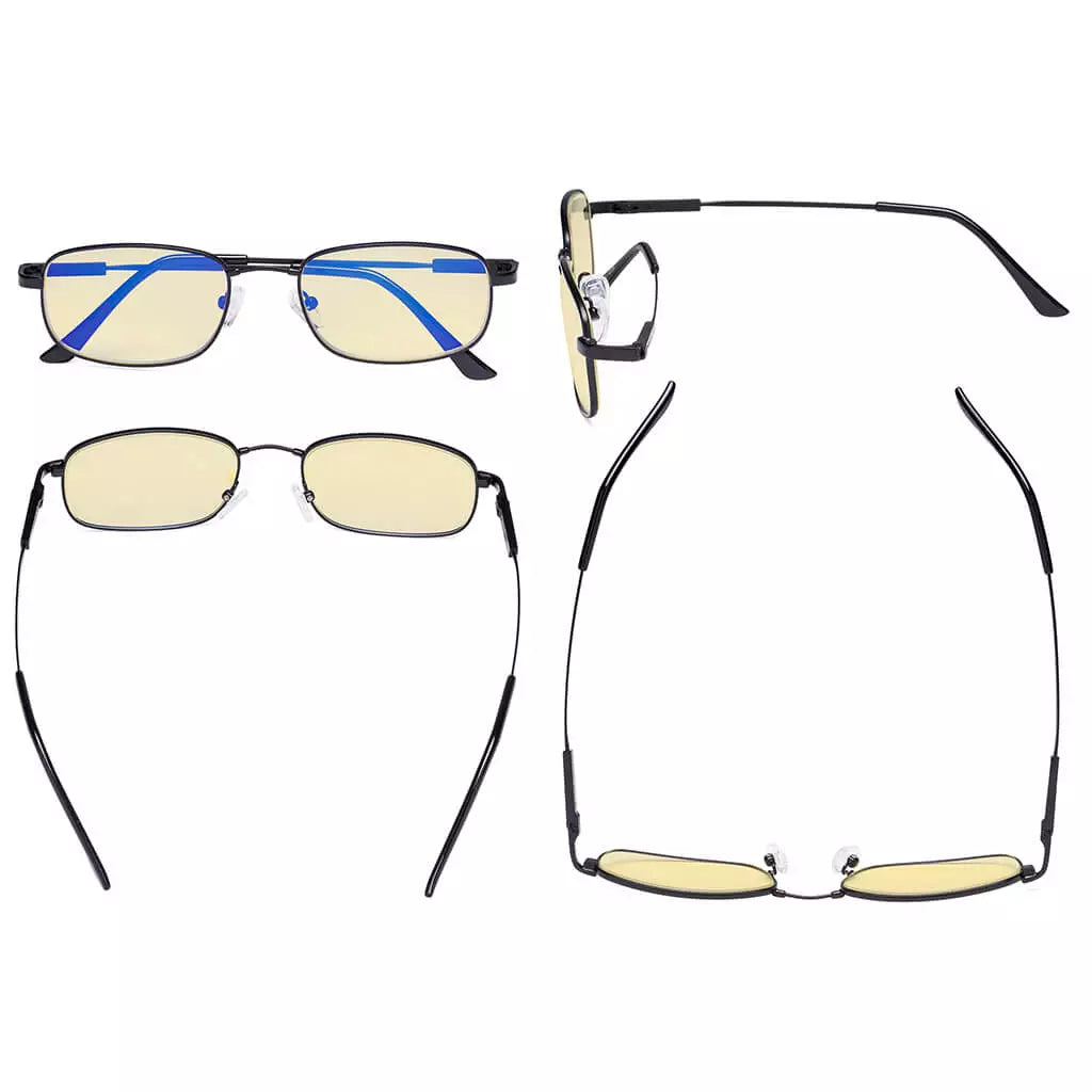 Metal Blue Light Blocking Reading Glasses Women Men