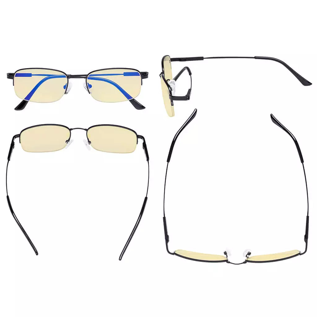 Metal Half-rim Blue Light Blocking Reading Glasses Women Men
