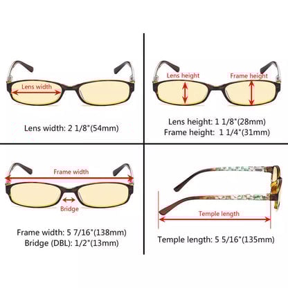Pattern Blue Light Blocking Glasses Women