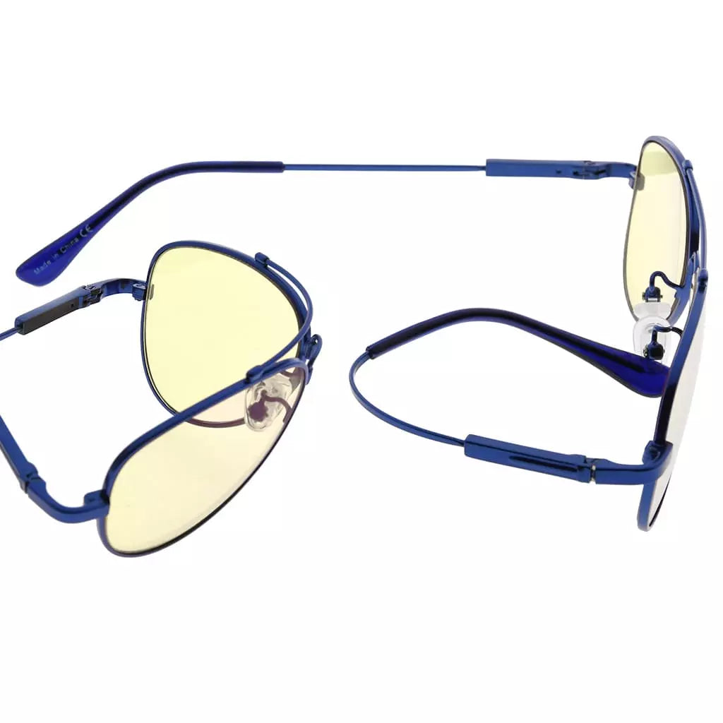 Pilot Style Block Blue Light Glasses Yellow Tinted for Kids