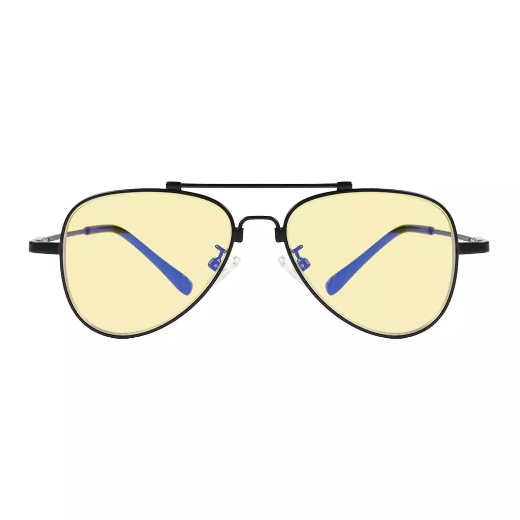 Pilot Style Block Blue Light Glasses Yellow Tinted for Kids