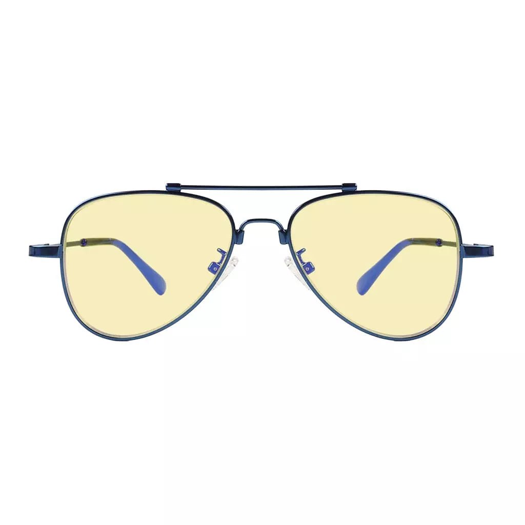 Pilot Style Block Blue Light Glasses Yellow Tinted for Kids