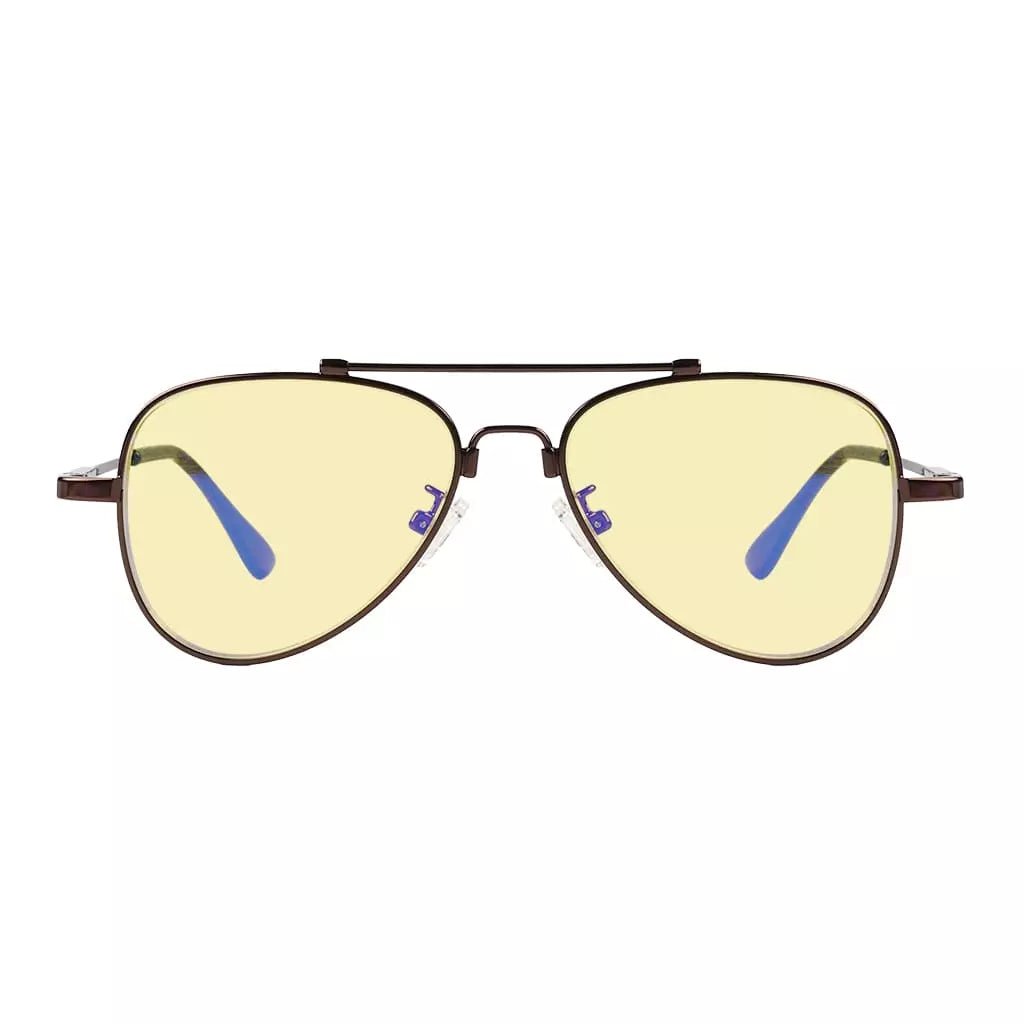 Pilot Style Block Blue Light Glasses Yellow Tinted for Kids