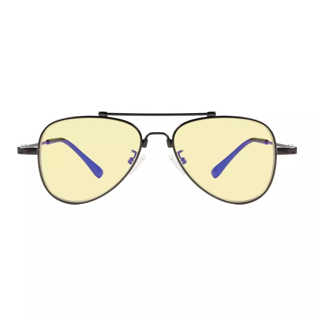 Pilot Style Block Blue Light Glasses Yellow Tinted for Kids