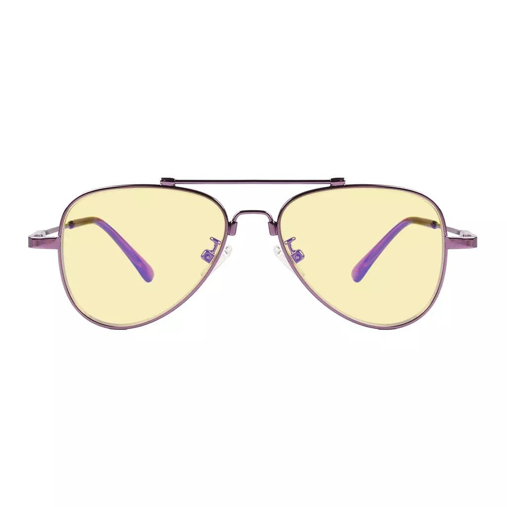 Pilot Style Block Blue Light Glasses Yellow Tinted for Kids