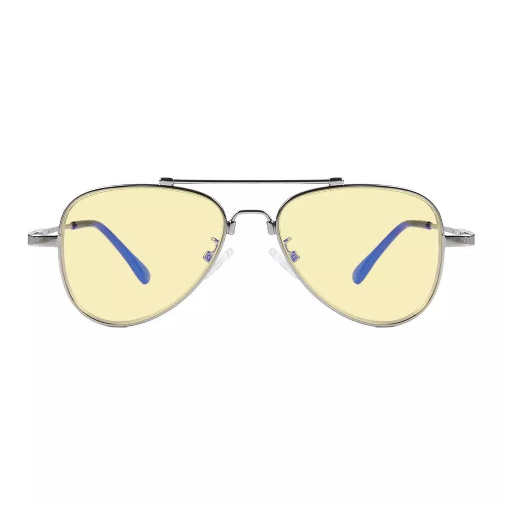 Pilot Style Block Blue Light Glasses Yellow Tinted for Kids