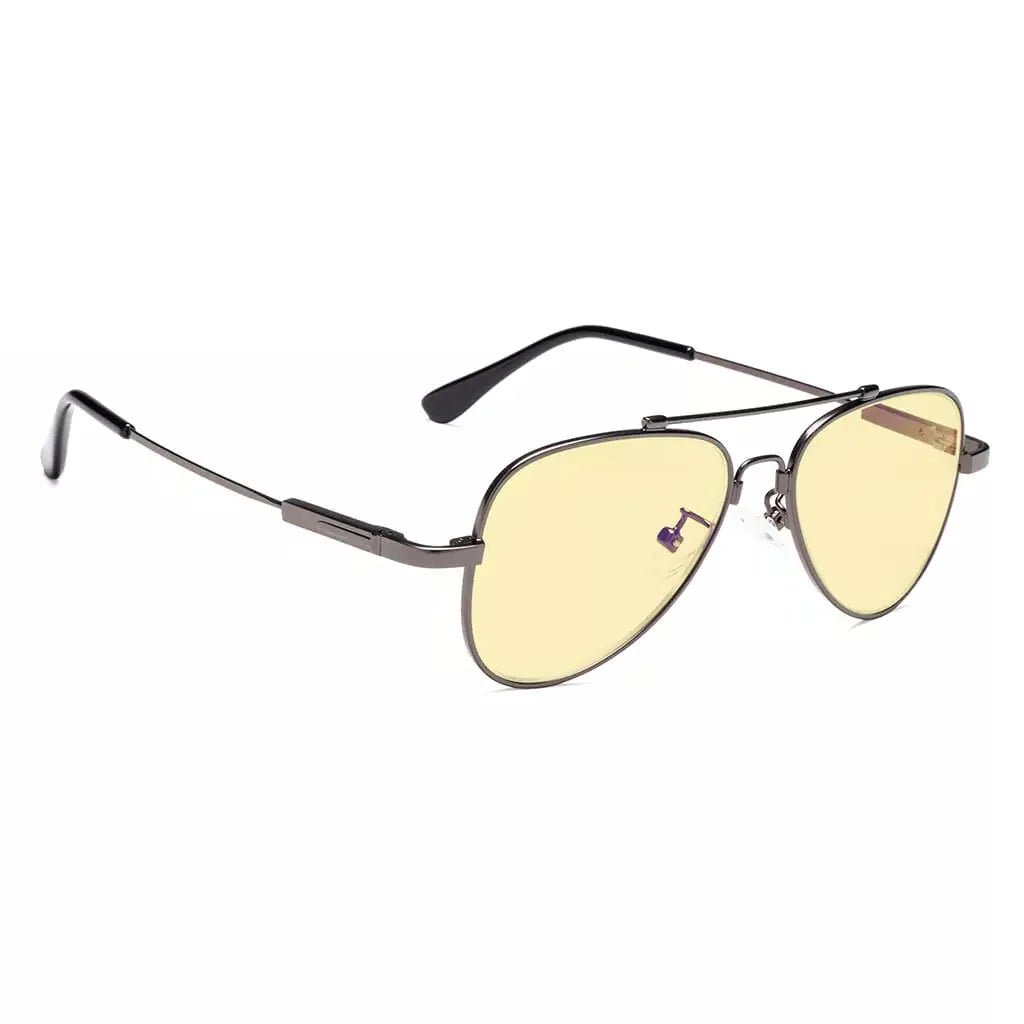 Pilot Style Block Blue Light Glasses Yellow Tinted for Kids