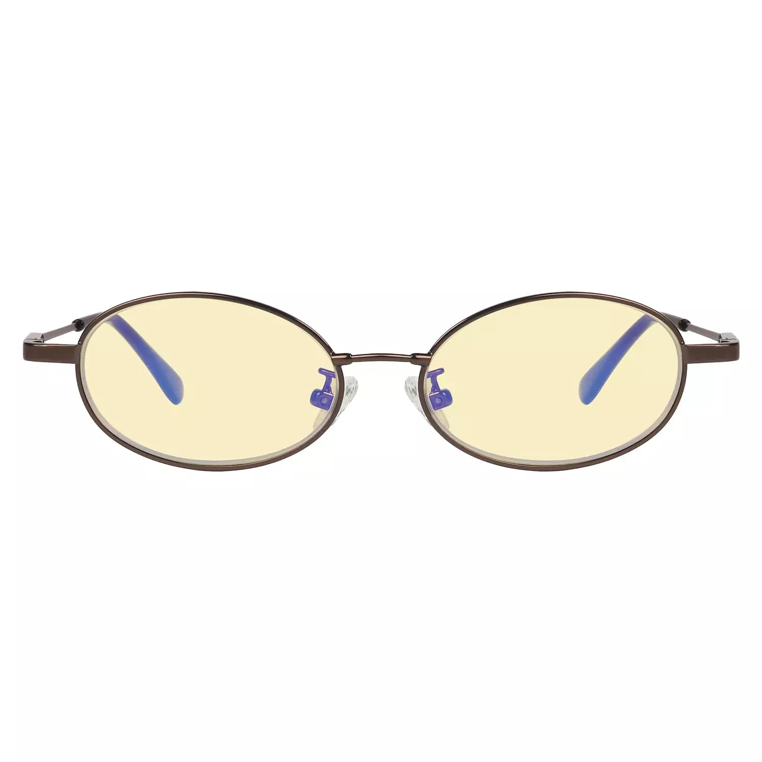 Oval Round Block Blue Light Glasses Yellow Tinted for Kids