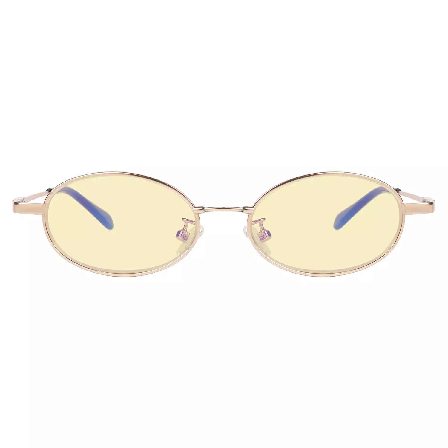 Oval Round Block Blue Light Glasses Yellow Tinted for Kids