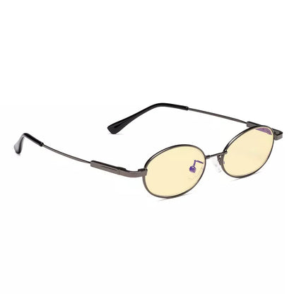Oval Round Block Blue Light Glasses Yellow Tinted for Kids