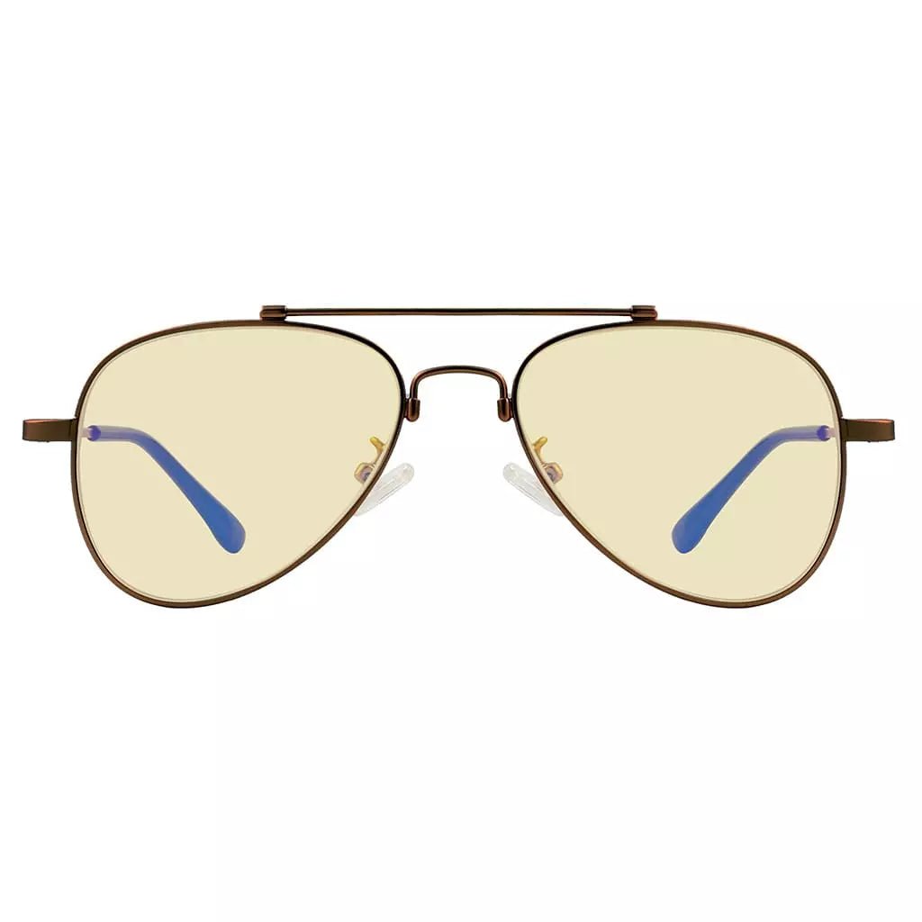 Pilot Style Block Blue Light Glasses Yellow Tinted for Kids