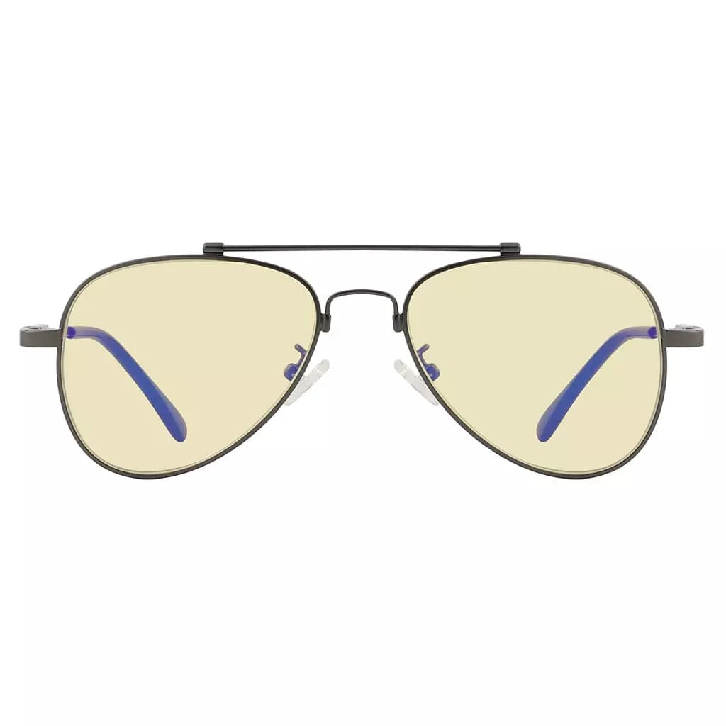 Pilot Style Block Blue Light Glasses Yellow Tinted for Kids