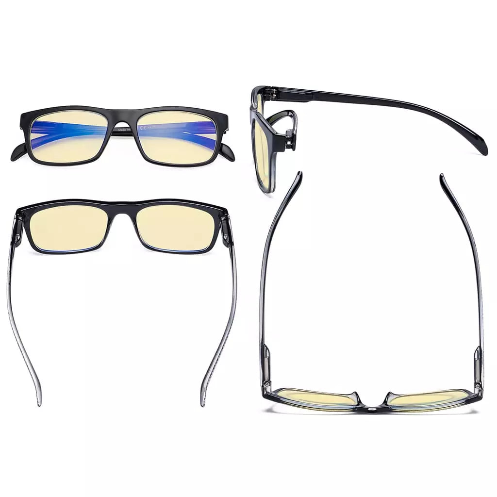 Yellow Tinted Pattern Blue Light Blocking Reading Glasses Women Men