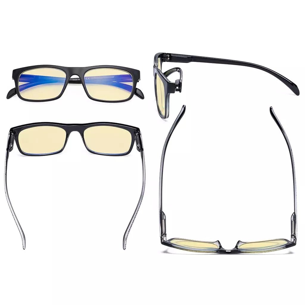 Yellow Tinted Pattern Blue Light Blocking Reading Glasses Women Men