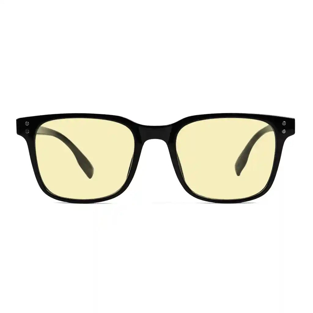 Square Blue Light Blocking Glasses Yellow Tinted Women Men