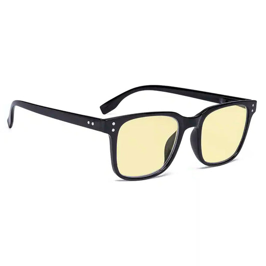 Square Blue Light Blocking Glasses Yellow Tinted Women Men