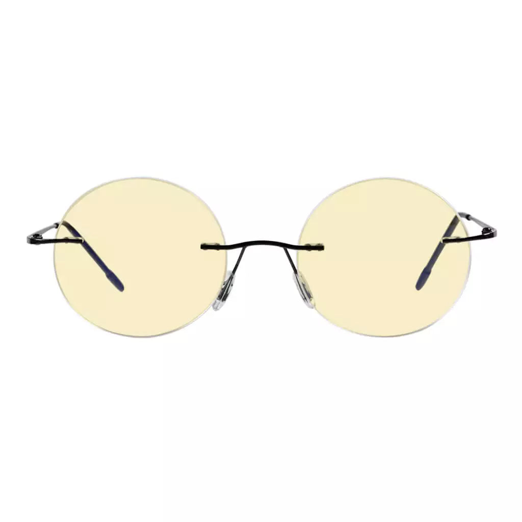 Rimless Round Blue Light Blocking Reading Glasses Women Men