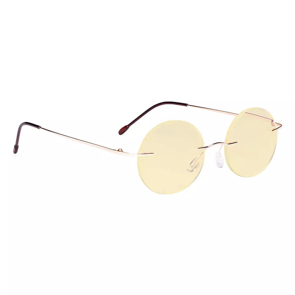 Rimless Round Blue Light Blocking Reading Glasses Women Men