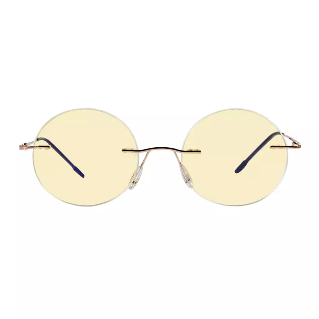 Rimless Round Blue Light Blocking Reading Glasses Women Men