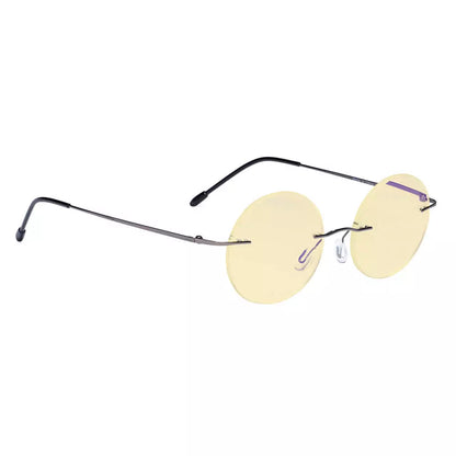 Rimless Round Blue Light Blocking Reading Glasses Women Men