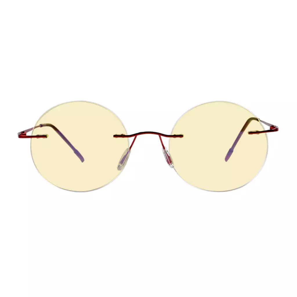 Rimless Round Blue Light Blocking Reading Glasses Women Men