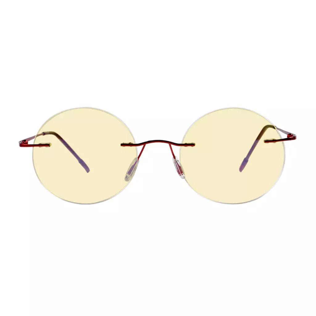 Rimless Round Blue Light Blocking Reading Glasses Women Men