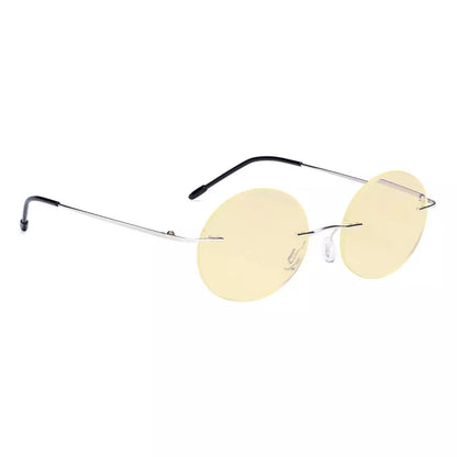 Rimless Round Blue Light Blocking Reading Glasses Women Men