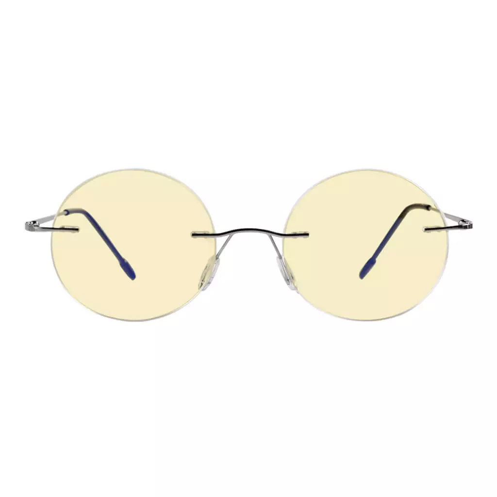 Rimless Round Blue Light Blocking Reading Glasses Women Men