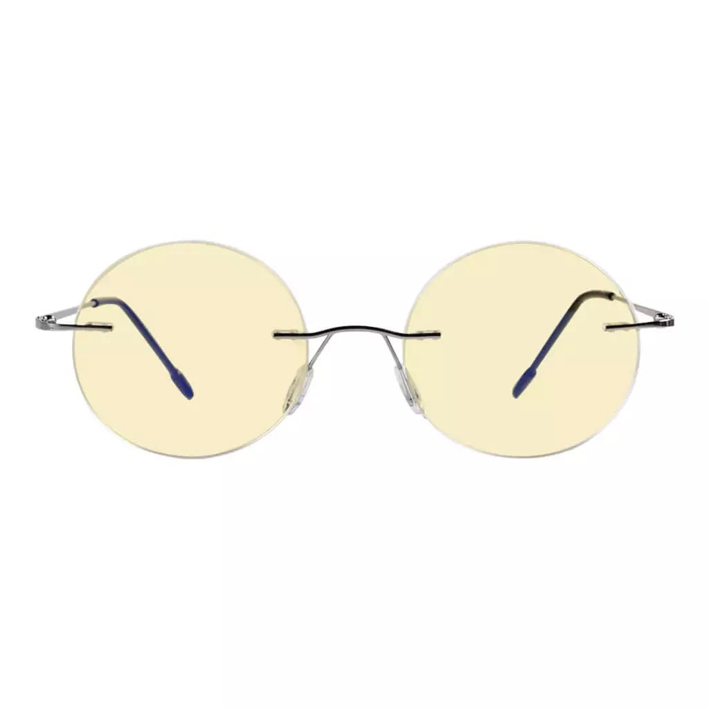 Rimless Round Blue Light Blocking Reading Glasses Women Men