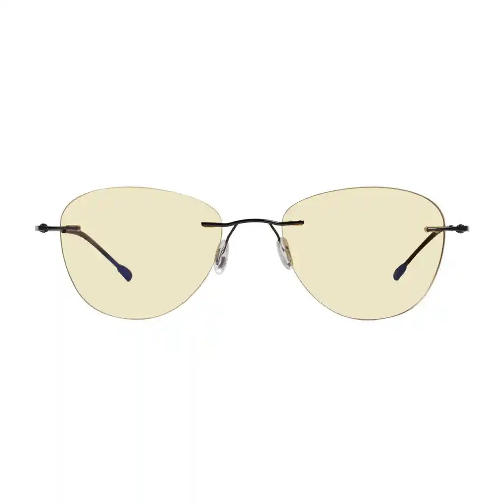 Rimless Blue Light Blocking Glasses Yellow Tinted Women Men