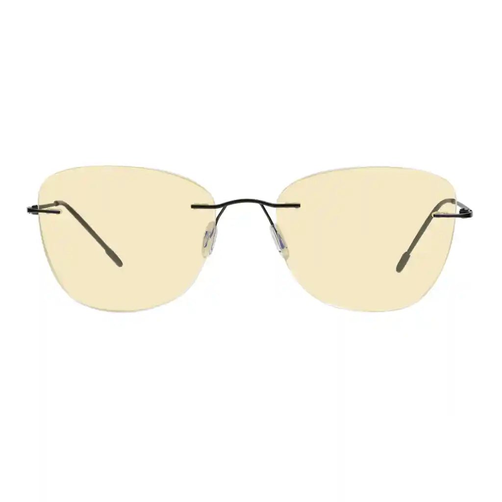 Rimless Blue Light Blocking Reading Glasses Yellow Tinted Women