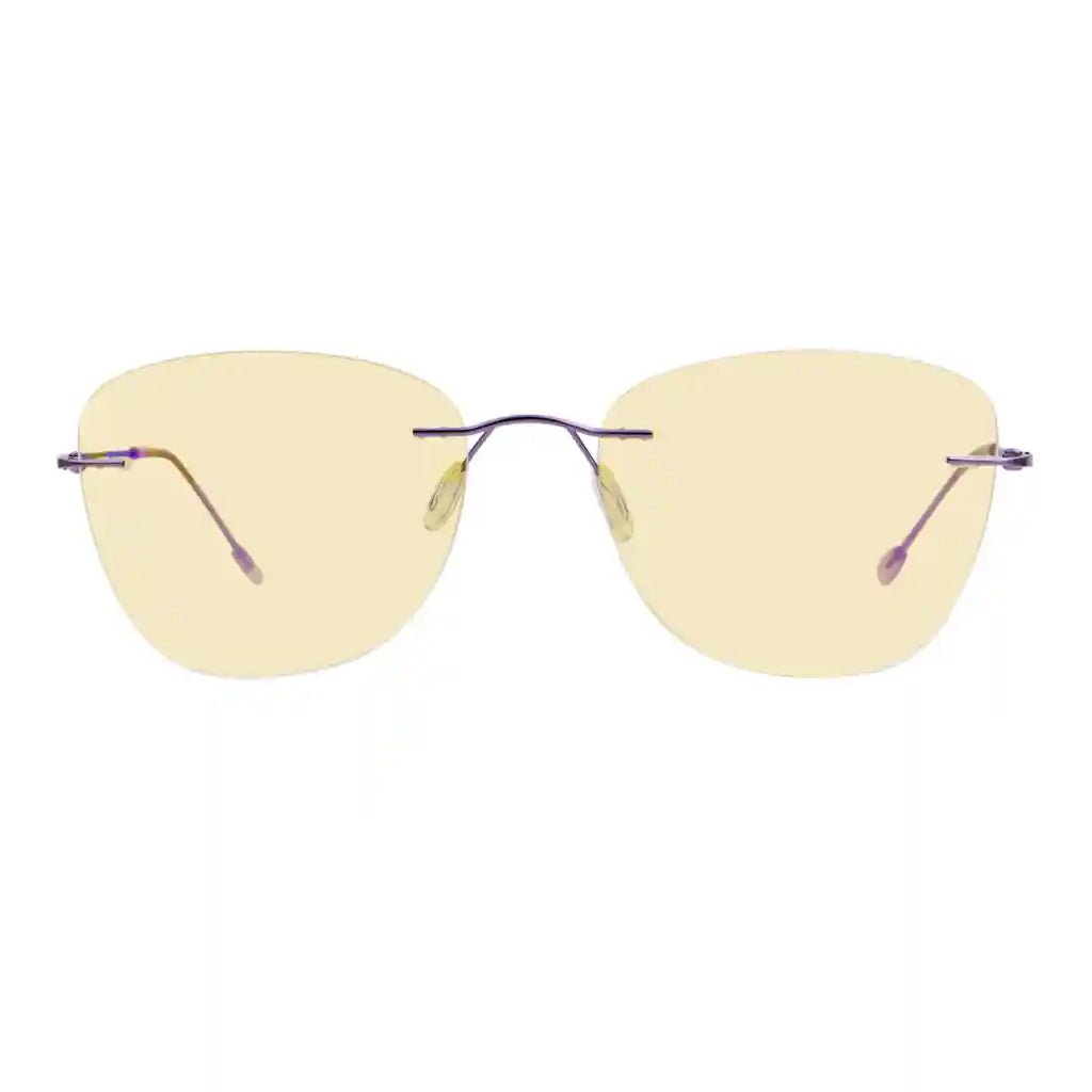 Rimless Blue Light Blocking Reading Glasses Yellow Tinted Women