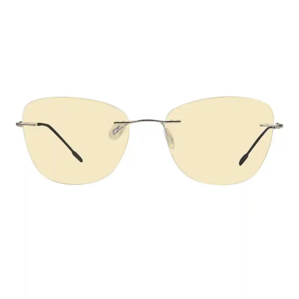 Rimless Blue Light Blocking Reading Glasses Yellow Tinted Women