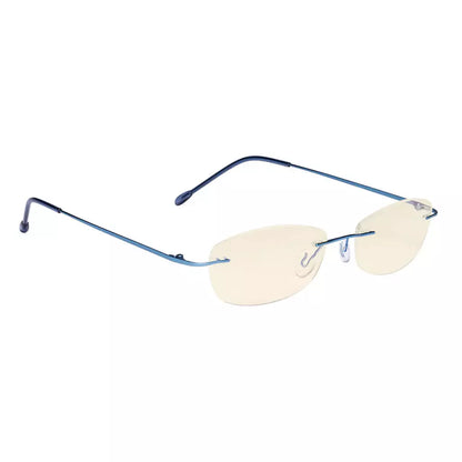 Rimless Blue Light Blocking Reading Glasses Women Men