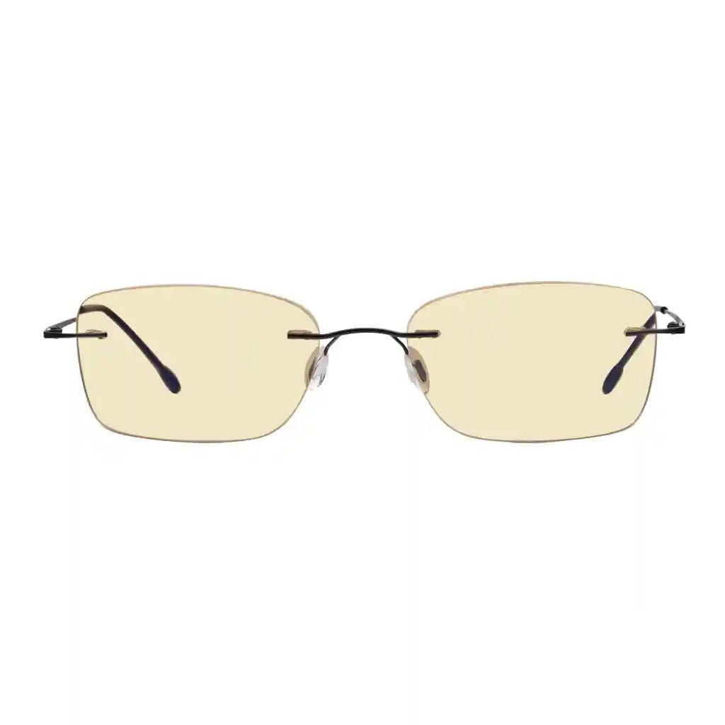 Rimless Blue Light Blocking Glasses Yellow Tinted Women Men Eyewear