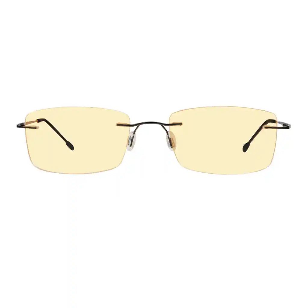 Rimless Blue Light Blocking Glasses Yellow Tinted Women Men